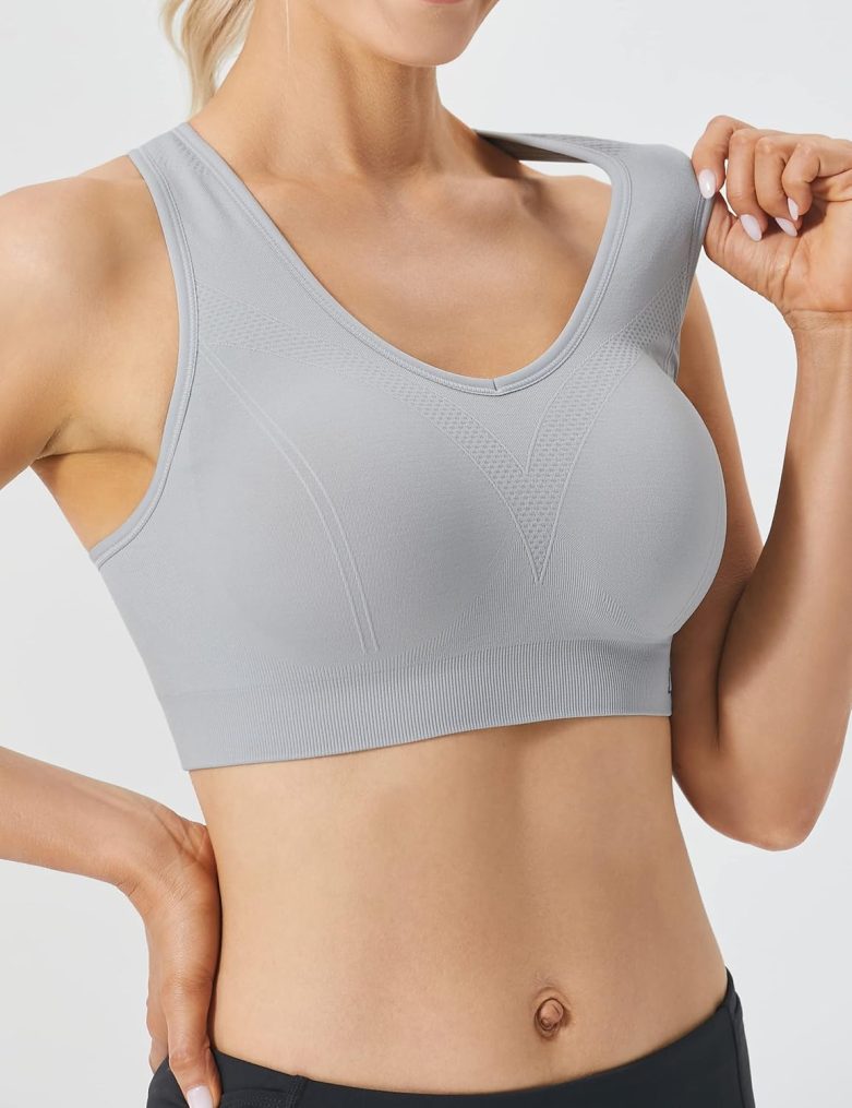 Racerback Sports Bras for Women - Padded Seamless Support Bra for Yoga Gym Workout Fitness - Image 2