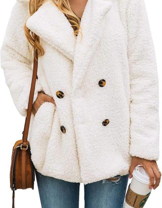 Women's Fashion Winter Coat Sherpa Fleece Faux Fur Shearling Oversized Trendy Jackets Warm Outerwear