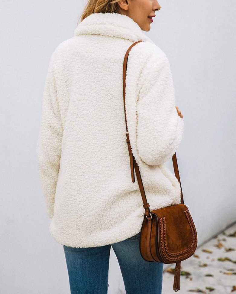 Women's Fashion Winter Coat Sherpa Fleece Faux Fur Shearling Oversized Trendy Jackets Warm Outerwear - Image 6