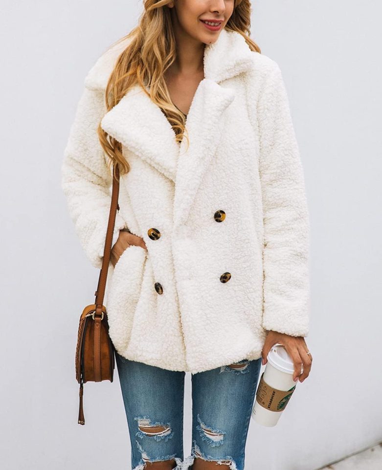 Women's Fashion Winter Coat Sherpa Fleece Faux Fur Shearling Oversized Trendy Jackets Warm Outerwear - Image 7